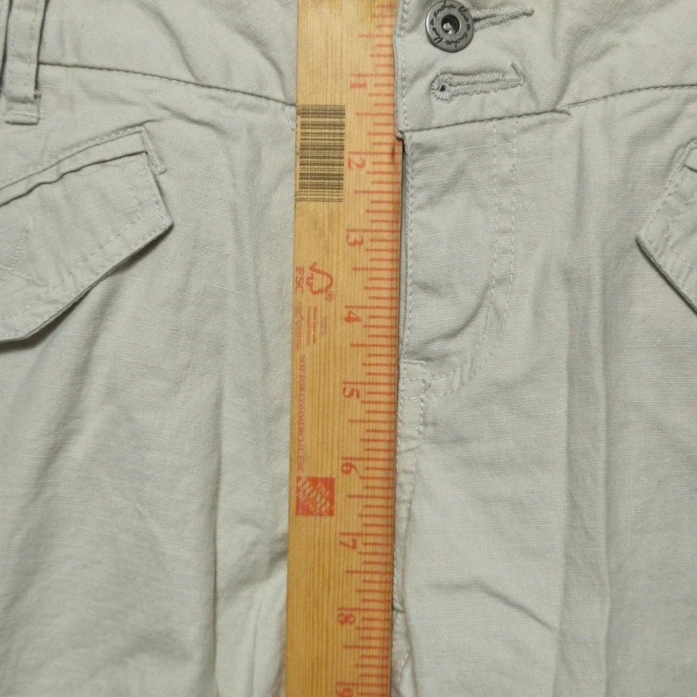 ANCHOR BLUE Womens 11 Beige Cargo Flare Pants Y2K Utility Stretch Casual Vintage - Picture 6 of 9